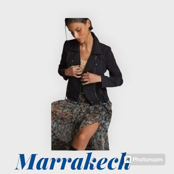 Marrakech Faux Gray Suede Moto Jacket - Picture 1 of 9